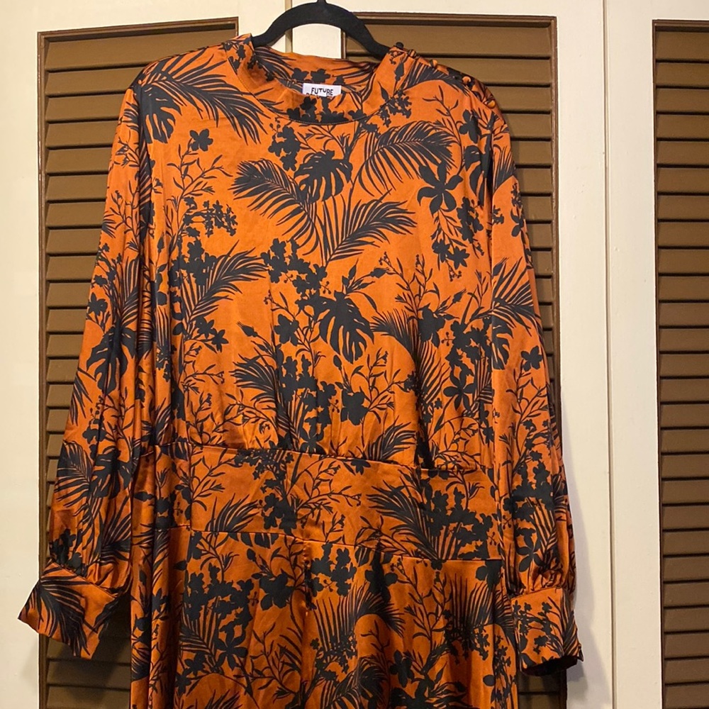 Target Future Collective Kahlana Barfield Brown Silk Dress